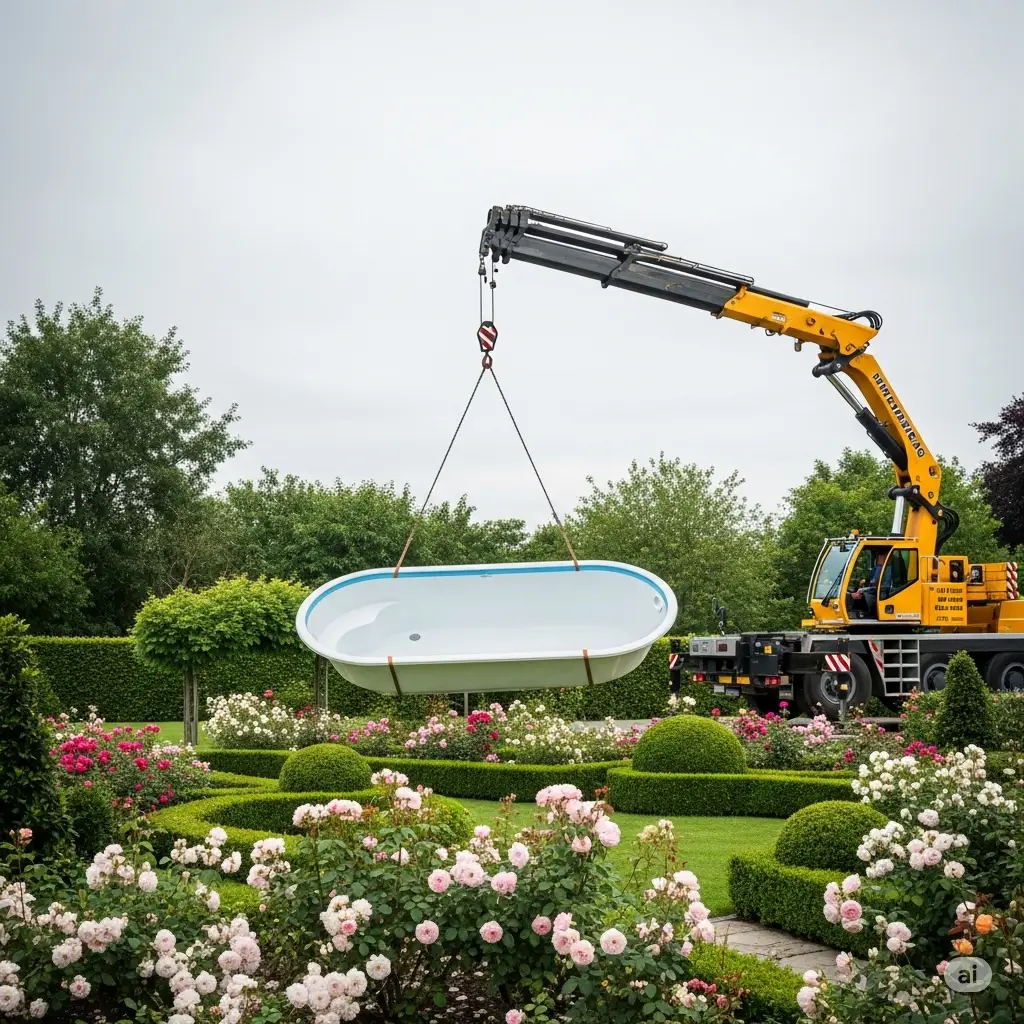 Projection du béton par voie sèche pour une piscine monobloc monocoque