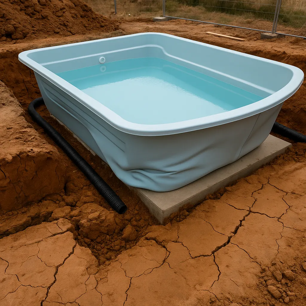Installation d'une piscine coque sur un terrain argileux